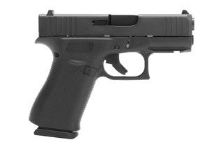 Glock 43X 9mm pistol with fixed Glock Sights, black.